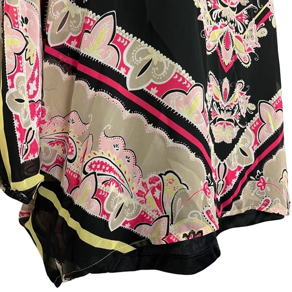 DANA BUCHMAN Oversized Top Black Pink Dolman Sleeve Lined Flowy Top Shirt sz M - Picture 10 of 16